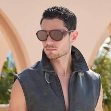 Amazon.co.jp: MACJERO Retro Aviator Steampunk Polarized Sunglasses with  Leather Side Shields Vintage Goggles Gothic Eyewear Unisex Brown, L : ...