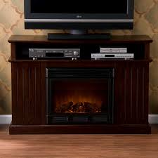 Your fireplace console can accommodate flat panel tvs and includes spacious shelves and cabinets for storing media and gaming accessories. Sanborn Espresso Media Console Electric Fireplace Overstock 20881580