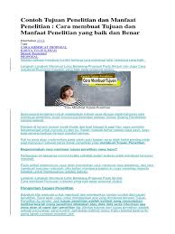 We did not find results for: Sikripsi Contoh Tujuan Penelitian Dan Manfaat Penelitian