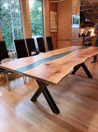 Live Edge River Table Stockton Heritage Live Edge Dining Table Slab Dining Tables Wood Table Design