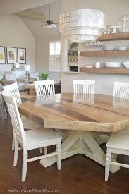 This is an easy diy dining room table and bench tutorial. Diy Octagon Dining Room Table With A Farmhouse Base Make It And Love It