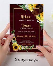 Burgundy Rustic Sunflower Wedding Invitation Etsy Sunflower Wedding Invitation Template Wedding Invitation Templates Rustic Wedding Invitations Rustic
