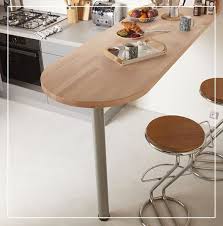 Solution Gain De Place Installez Un Plan De Travail Snack En Stratifie Hetre Pour Amenager Une Pe Pied De Table Reglable Table Reglable Cuisine Contemporaine
