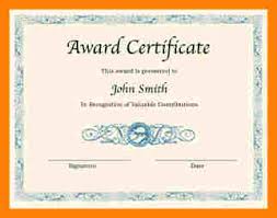 Word Template For Certificate .printable Award Certificate Template ...