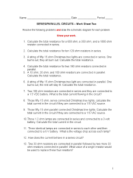 12 questions in this resource on series and parallel electric circuits are given in different forms to allow you to use them in many ways you wish. Series Parallel Circuits Worksheet 02 Series And Parallel Circuits Resistor