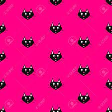 Cartoon illustration, pink cartoon cat, love, cartoon character png. Black Cat Seamless Pattern With Cartoon Cats And Pink Background Royalty Free Cliparts Vectors And Stock Illustration Image 48041020