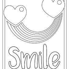Smiling is a sign of happiness, it fights stress and leads to a longer life! Printable Rainbow Coloring Page