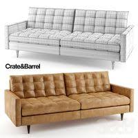 Shop petrie modern tufted sofa. Crate And Barrel Petrie Leather Sofa 3d Models