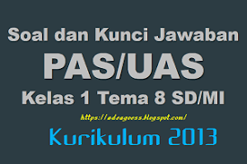 Soal Dan Kunci Jawaban Pat Ukk Kelas 1 Tema 8 Sd Mi Kurikulum 2013 Sobang 2