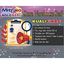 Mitra10 gading serpong recommended buat ngisi rumah gan. Lowongan Kerja Staff Toko Mitra10 Solo Baru Info Loker Solo