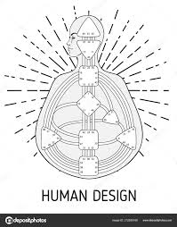 Human Design Bodygraph Chart Design Vector Isolated