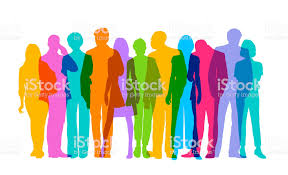 Colourful Overlapping Silhouettes Of Professional Or Business People Diversity Prezi Free Vector Art