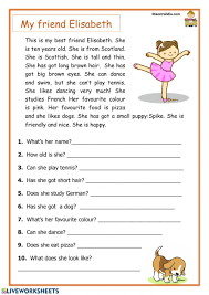 Describing People Interactive And Downloadable Worksheet You Can Do The In 2020 Reading Comprehension For Kids Reading Comprehension Lessons English Grammar For Kids