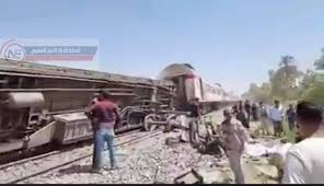 حادث قطار طهطا اليوم في سوهاج. W0kay785084ufm