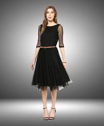 Beautiful Black Color Plain Skater Dress Western Dresses One Piece Dress Plain Skater Dress