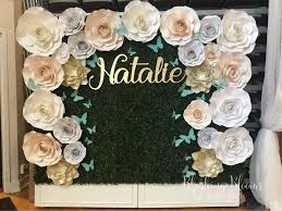 Great for your quinceanera decorations. Quinceanera Photo Wall Backdrop Paper Flowers Flores De Papel Butterflies Butterfly Them Butterfly Theme Party Quinceanera Decorations Flower Party Themes