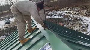 Take these measurements, transfer them to the panel,. Installing Metal Ridge Cap On Standing Seam Barn Roof Youtube