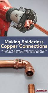 Making Solderless Copper Connections Plumbing Installation Diy Plumbing Copper Fittings