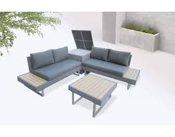 Bobochic Palma Salon De Jardin En Angle 5 Places Aluminium Composite Coffre Avec Images Salon De Jardin Canape Angle Salon En Plein Air