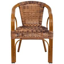 Cadiz Series Burning Brown Rattan Restaurant Patio Chair With Dark Red Bamboo Aluminum Frame Patio Chairs Wicker Patio Chairs Restaurant Patio