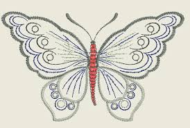 Machine embroidery cross stitch set of 8 designs. Butterfly Designs 1