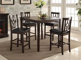 Leon 5 Piece Counter Height Dining Set Casual Dining Room Furniture Brown Dining Table Dining Table Chairs