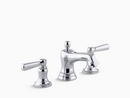 Kohler® rainheads provide a complete drenching shower experience. K 10577 4 Bancroft Widespread Sink Faucet Metal Lever Handles Kohler Sink Faucets Faucet Bathroom Sink Faucets
