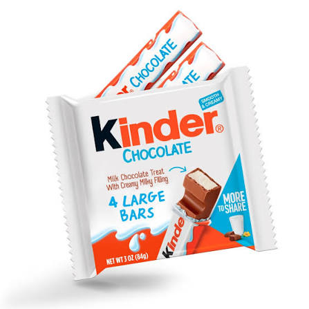 Kinder Chocolate, Milk Chocolate Bar with Creamy Milky Filling, Individually Wrapped Candy, 4 ct - Food 4 Less