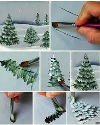 But i think i can paint the snowy white christmas tree well with the technique or tricks i would say above. Pin By Deb Gregory On How To Paint Christmas Tree Painting Christmas Paintings Painting Crafts