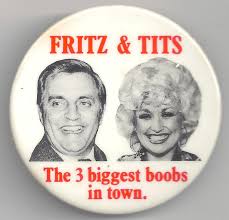 1984 Fritz and Tits - The 3 Biggest Boobs in Town Pin ~ Mondale Dolly  Parton Pin | eBay