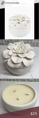 Illume New Gardenia Ceramic Flower Candle Ceramic Flowers Flower Candle Illume
