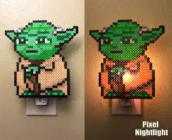 Yoda Star Wars Inspired Night Light Size Large Perler Bead Patterns Perler Beads Designs Geek Perler