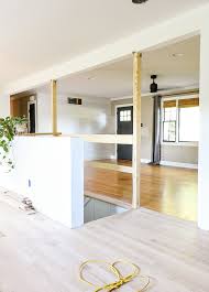 A half wall 40 to 50 inches tall built between. Open Floor Plan Kitchen Renovation Reveal Before And After Little House Of Four Creating A Beautiful Home One Thrifty Project At A Time Open Floor Plan Kitchen Renovation Reveal Before