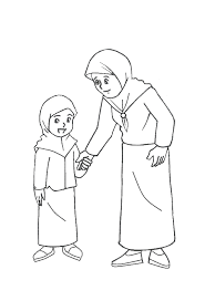 Download sketsa gambar ukuran besar full hd yang belum diwarnai dalam format png, jpg maupun pdf. Mewarnai Gambar Kartun Anak Muslim 17 Alqur Anmulia