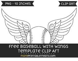 Black And White Baseball Clipart Free Free Baseball With Wings Template Clipart Clip Art Free Clip Art Templates