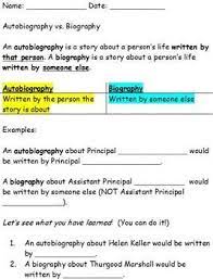 Autobiography Vs Biography Autobiography Autobiography Anchor Chart Biographies Anchor Chart
