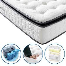 Vesgantti Pillow Top Series 10 6 Inch Innerspring Hybrid Queen Mattress Bed In A Box Medium Firm Plush Feel Box Bed Bed Mattress Memory Foam Twin Mattress