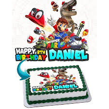 The cakes are very colorful in their appearance and are full of picturesque motifs such as blue skies, clouds. Super Mario Odyssey Cake Image Personalized Toppers Icing Sugar Paper A4 Sheet Edible Frosting Photo Cake Topper 1 4 Walmart Com Photo Cake Topper Mario Birthday Cake Personalized Topper