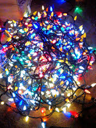 Hanging planters, clear lights, ornaments. Christmas Lights All Tangled Up Light Painting Abstract Pixoto