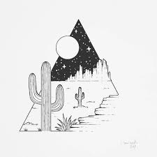I Recently Worked On A Commission With A Desert Scenery It Was So Much Fun And It Inspired Me To Draw More Desert Drawing Doodle Drawings Art Drawings Simple
