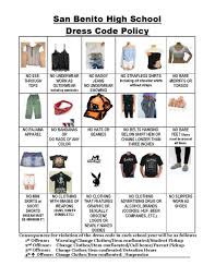 Dress Code Reminders San Benito High School