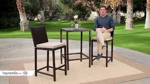 Counter height tables and chairs have the same functionality as dining height tables and chairs, but are slightly raised for a different aesthetic and, in some cases, space savings. South Isle All Weather Wicker Dark Brown Balcony Height Patio Bistro Set Product Review Video Youtube
