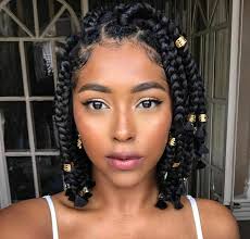 These are short crochet braids using gogo curl hair by the brand freetress. Pin By Kayabrigette On Protective Styles Natural Hair Styles Braided Hairstyles Box Braids Styling