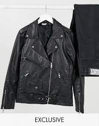 Reclaimed Vintage Inspired Oversized Leather Biker Jacket Asos Womens Spring Coat Vintage Leather Jacket Biker Jacket