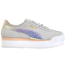 Check out our puma roma selection for the very best in unique or custom, handmade pieces from well you're in luck, because here they come. Puma Roma Amor Metallic Platform Sneakers Grey Womens Lace Up Platform Sneakers