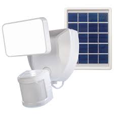 Secur360 Voice Activated Wi Fi Connected White Motion Activated Solar Operated Integrated Led Outdoor Security Flood Light Hz 9305 Wh The Home Depot