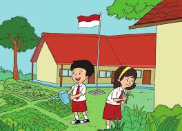 Mewarnai gambar menjaga kelestarian lingkungan projects. Contoh Gambar Kartun Halaman Sekolah Ideku Unik