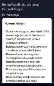 Mar 10, 2010 · saya ingin bertanya, apakah hukum bagi seorang suami yang tidak memberi nafkah batin kepada isterinya, dengan alasan tidak bernafsu dengan fizikal isterinya (isterinya berbadan sederhana, suami ingin isteri berbadan berisi). Faten Ù†ÙˆØ± ÙØ§ØªÙŠÙ† ÙŠÙˆØ³Ù Teeen93 Twitter