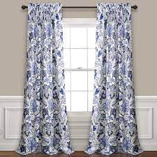 Shop home's blue size 52x84 curtains & drapes at a discounted price at poshmark. Amazon Com Lush Decor Blue Cynthia Jacobean Darkening Window Curtains Panel Set For Living Dining Room Bedroom Pair 108 L Home Kitchen