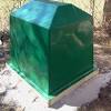 It is is 48 tall and painted inside and out with 100% acrylic latex exterior paint. 1